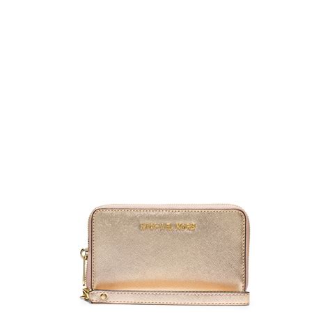 michael kors cell phone wristlet|Large Leather Smartphone Wristlet .